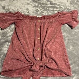 First love ruffled off shoulder top